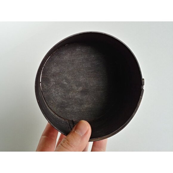 Antique bentwood storage box, Unusual Dark stained Tina Svepask - Picture 8 of 10